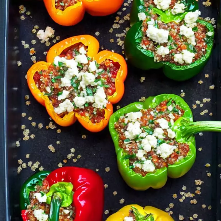 Gefüllte Paprika mit Quinoa und Feta