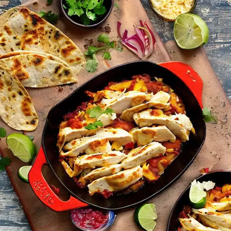 Gebackene Hähnchen-Fajitas mit Käse