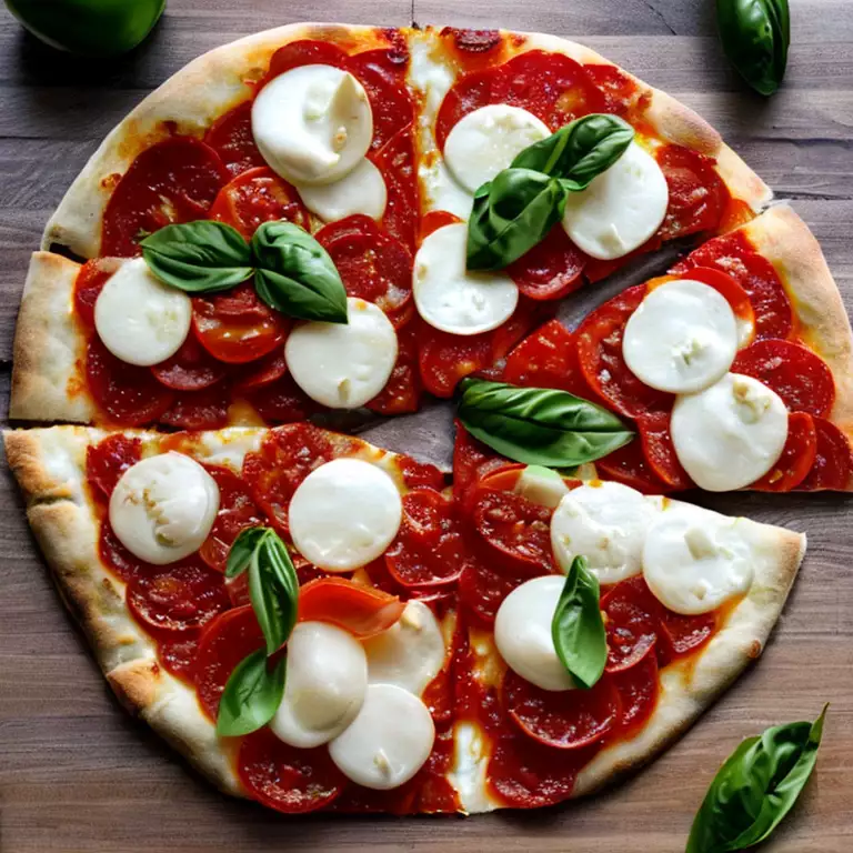 Pizza mit Tomaten und Mozzarella